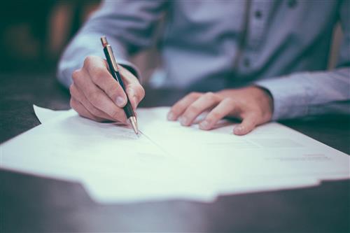 man writing 